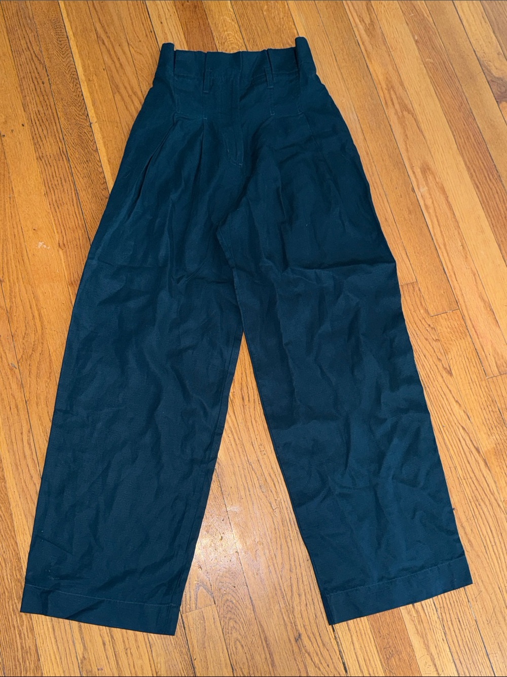 COS teal high waisted Wide-Leg palazzo pant lyocell linen size 2